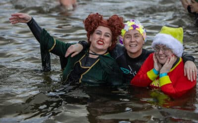 Cumbrians enjoy a New Year’s Day Dip in aid of Lake District Calvert Trust